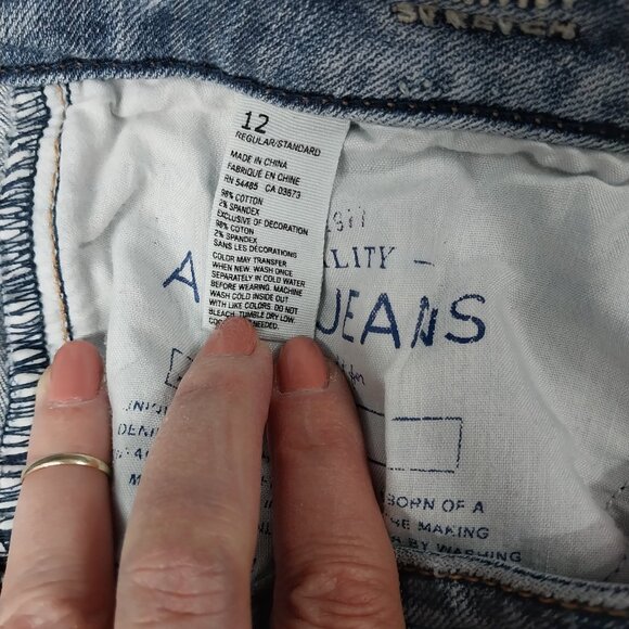 3035 Size 12 American Eagle Upcycled Ruffle Leg Jeans - Picture 8 of 8